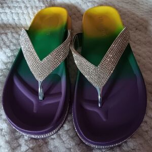Embellished thong sandals size 10 NWOT